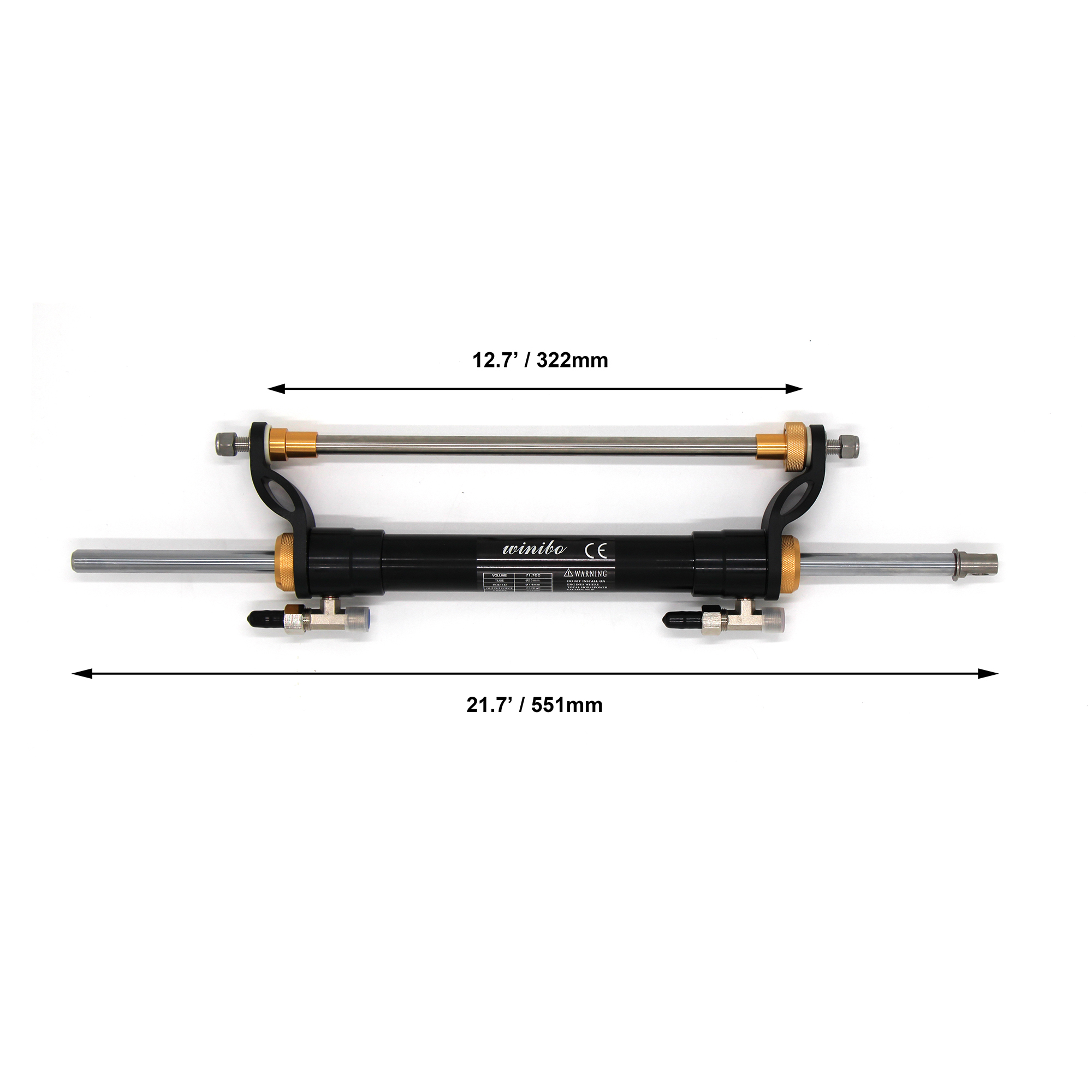 Hydraulic Marine Outboard Steering Kit up to 90HP Outboard Engines Winibo ZA0301