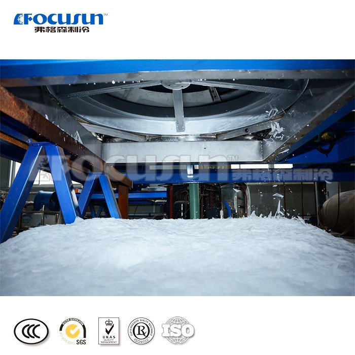 180kw Ice Storage Capacity Focusun 40 Ton/Day Fresh Water Flake Ice Flake Making Machine