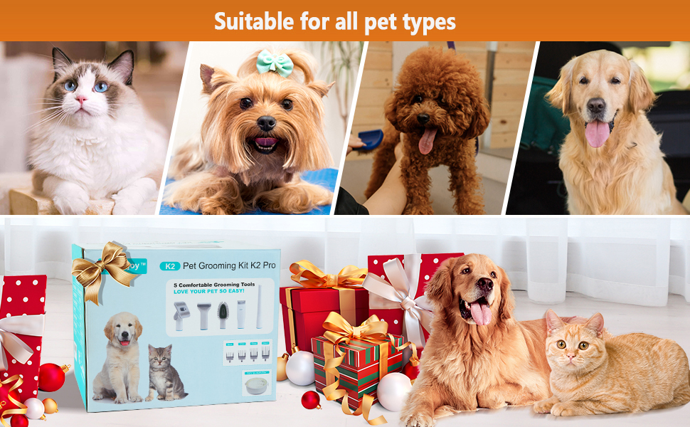 65dB Noise Deshedding Handheld Dog Clipper and Pet Hair Groomer Vacuum Cleaner Head
