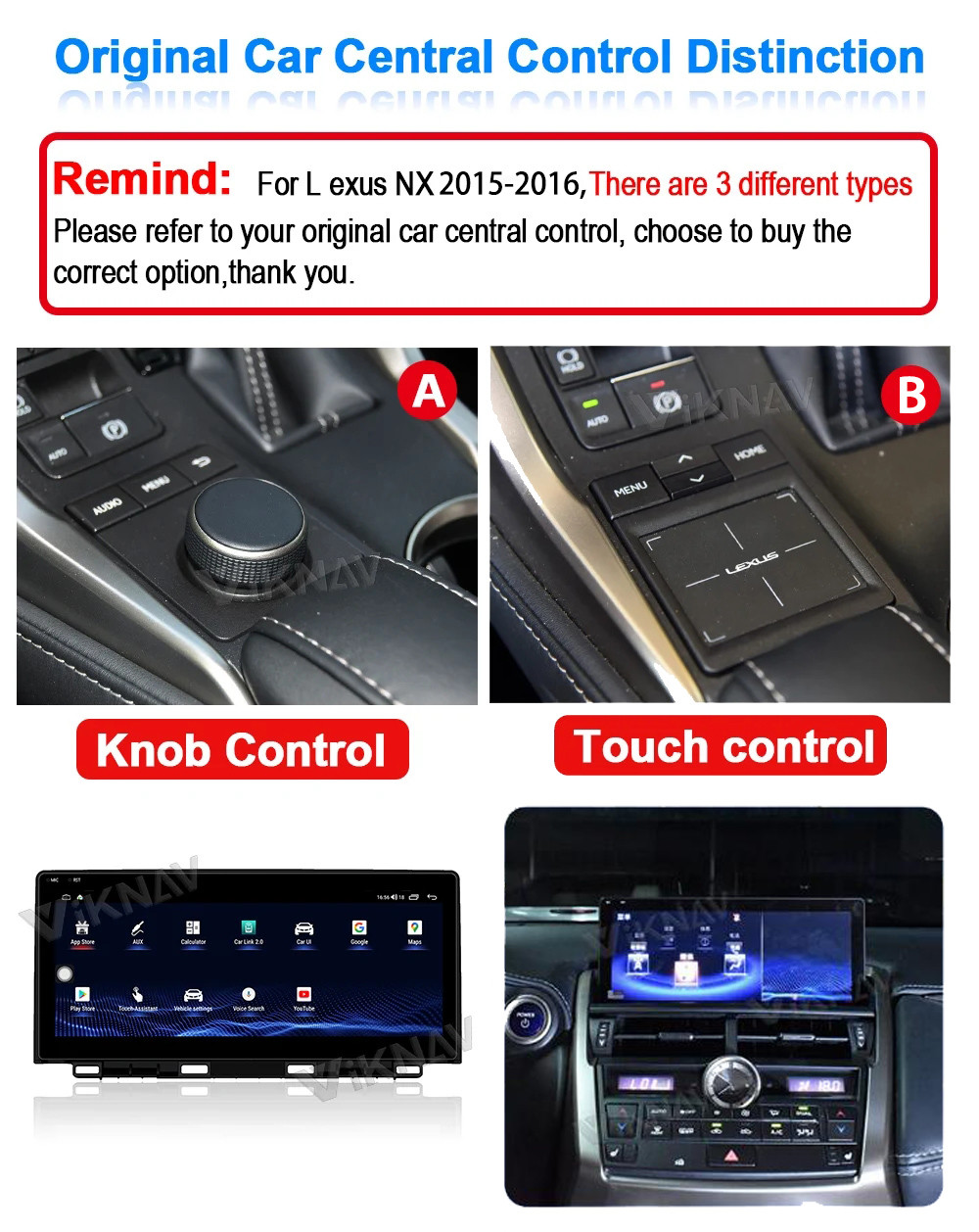 Viknav Car Radio For LEXUS NX NX200 NX200T (2015 2016) 12.3 inch Touch Screen Carplay Car GPS Navigation Multimedia