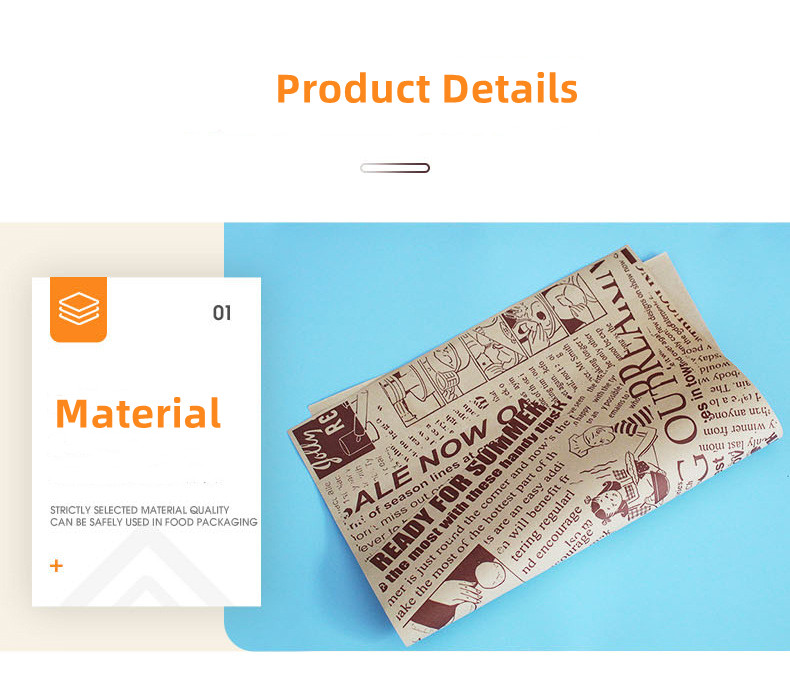 Wood Pulp Food Wax Greaseproof Wrapping Paper For Burger Meat Bulk
