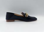 Fashion Loafers Womens Flat Leather Shoes Custom With Metal Chain