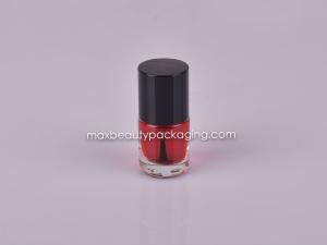 Quality shiny black round straight nail polish cap 8ml round nail polish bottle plastic cosmetic nail polish packaging wholesale