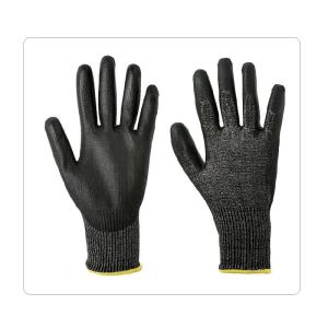 Quality Breathable Black PU Palm HPPE Cut Resistant Gloves For Light Industry wholesale