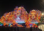 Interactive Colorful Chinese Style Lantern Display Outdoor Handmade Steel Frame