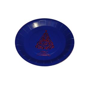 Quality Gold Foil 7 Inch Paper Plates , Wood Pulp Holiday Paper Plates wholesale