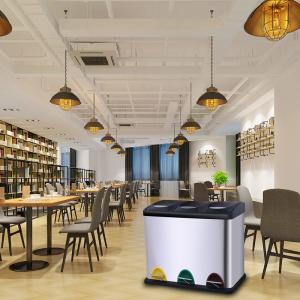 Quality Fingerprint Proof 24L Stainless Steel Double Trash Can wholesale