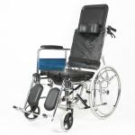 Full Lying Multifunctional Folding Steel Wheelchair With Toiletable Medical