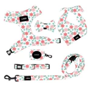 Quality Wholesale Manufacture Fashion Popular Dog Polyester Print Chest Strap Pet Supplies Dog Harness Set wholesale