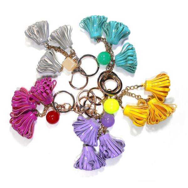 Cheap Gift Lightweight 16x3.5CM Personalized Leather Flower Keychain CE Certification for sale