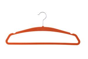 Quality Contoured Shoulders Red Slim Flocked Hangers Classic Simplicity wholesale