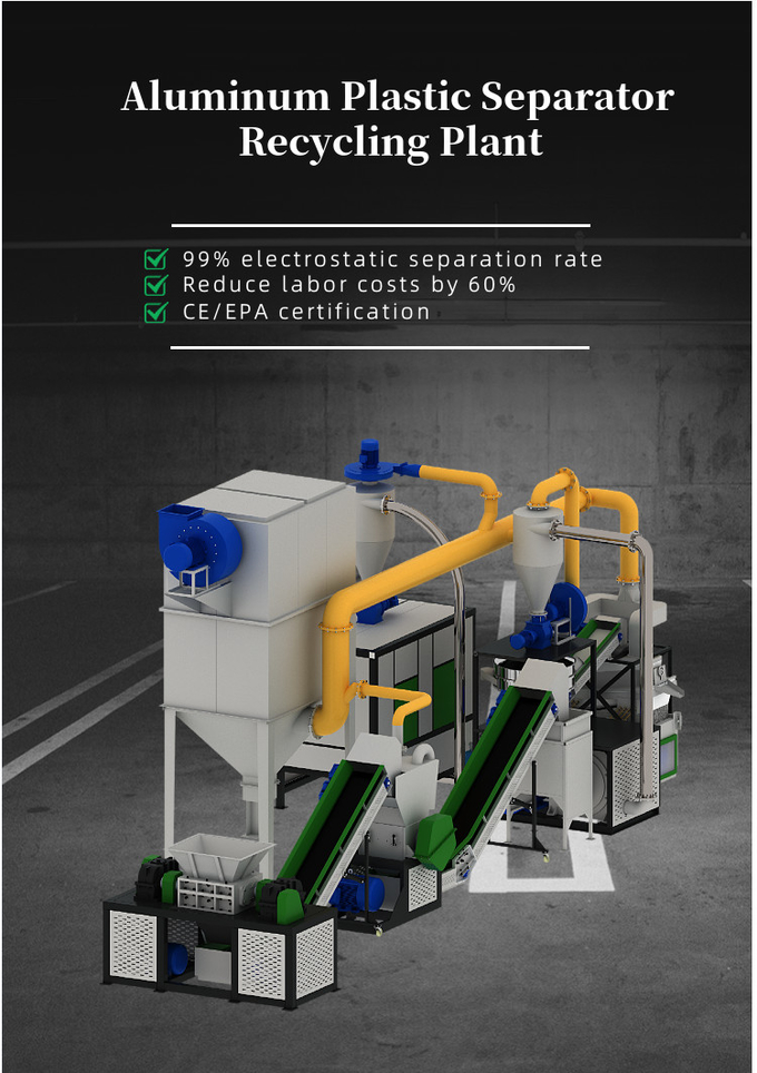 600mm Cutting Width Aluminum Plastic Separation Machine for Separating Metal And Non-metals
