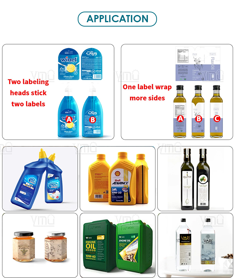 YM510E Spice Jar Vodka Whiskey Round Containers Water Bottle Automatic High Speed Round Bottle Labeling machine