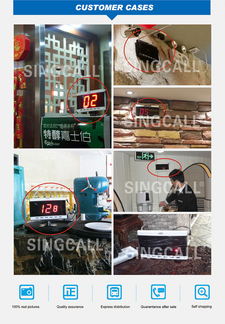 wall mounted 3 groups call numbers display panel of wireless waitress calling system