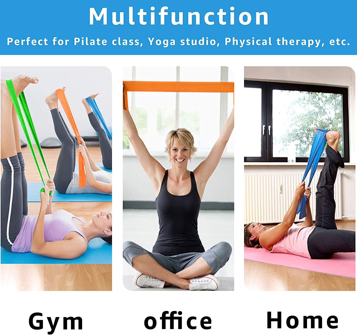 0.15mm 1.0mm Latex Elastic Yoga Pilates Band For Yoga Fitness