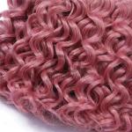 Pink Deep Curly Remy Human Hair Bundles Sew In Weave Bundles Brazilian Bundle