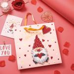 Custom Gold Foil Logo Valentine's Day De Papel Paper Gift Craft Shopping Bags