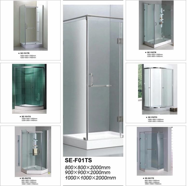 Bathroom Sliding Door Shower Enclosures / Glass Shower Cubicle With Sector Tray