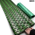 51 inchs Width African Luxury French Tulle Sequin Lace Fabric 100% Cotton