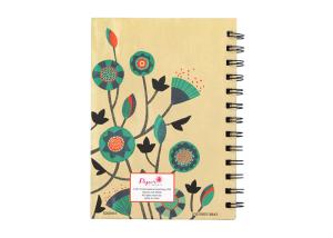 Quality Kraft hard cover square Double Spiral Bound Notebook printing service wholesale