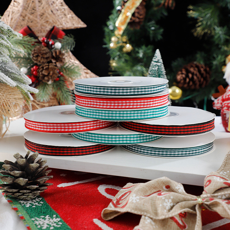 1cm*45m Chritsmas Printed Ribbon For Gift Packing And Garment Accessories