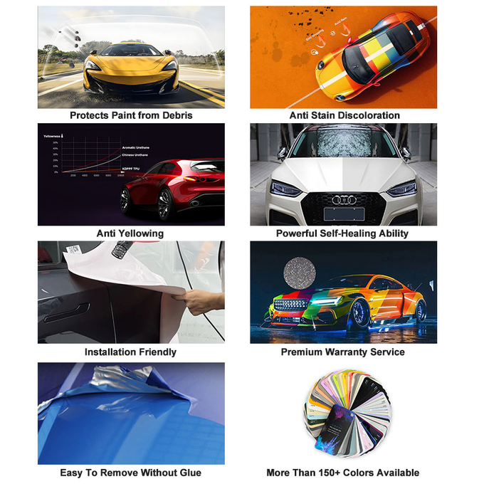 Color TPU Paint Protection Film Car Vinyl Wrap Self Healing Anti Scratch Car Wrap Film