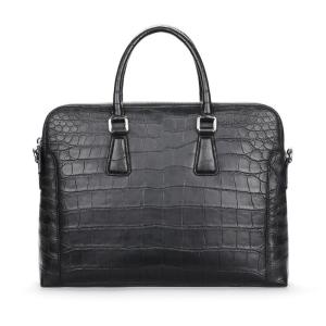 Quality Crocodile Messenger Ladies Men'S Black Leather Laptop Briefcase Bag wholesale