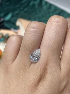 Quality Multi Size CVD Lab Grown Diamond 1.58ct Pear Shaped White Cultivation wholesale
