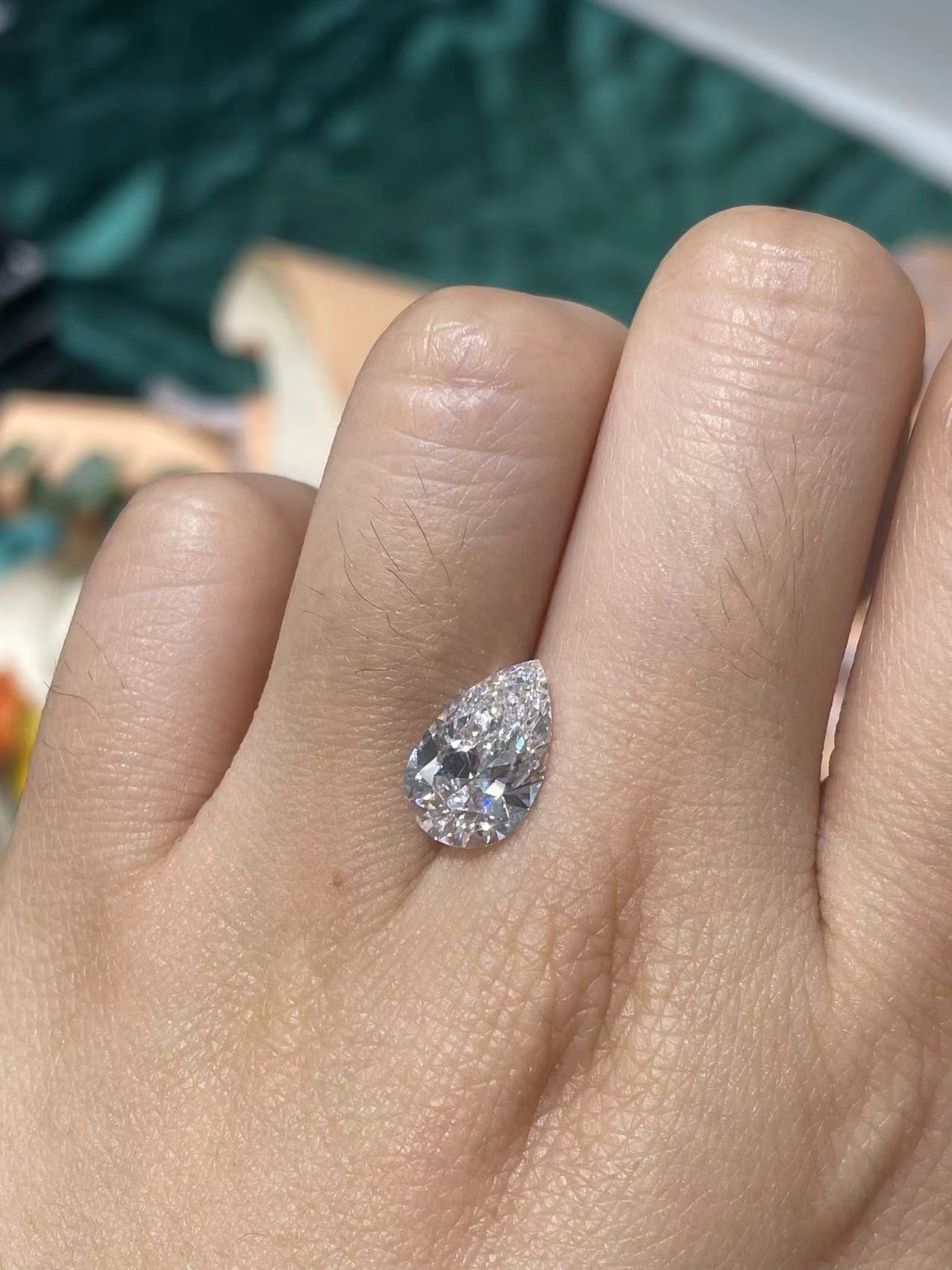 2.5ct-3ct Synthetic As Grown CVD Lab Grown Diamond Loose Pear Cut Diamond