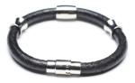 Leather Bracelet, Stainless Steel Clasp
