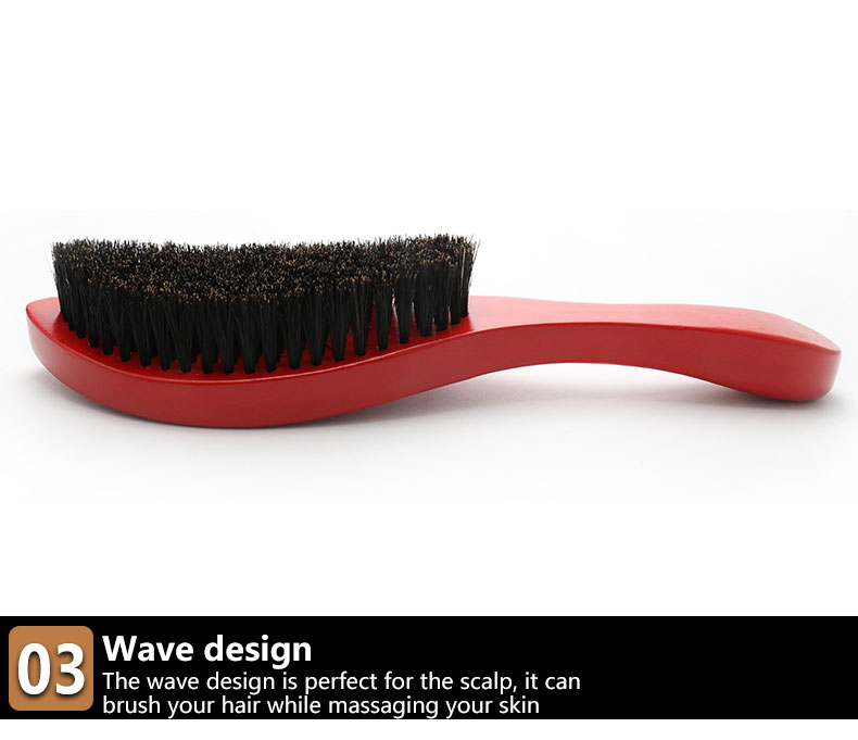 Soft Red Boar Bristle Beard Shaping 360 Wave Brush Care For Personal Care