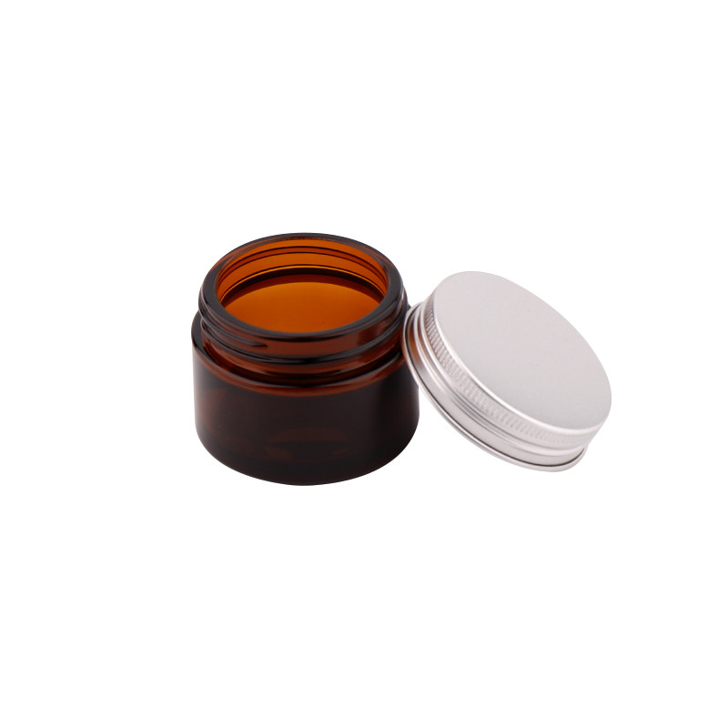 5g 10g 30g 50g 100g Clear amber glass cream jar with aluminium cap