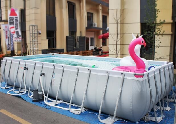 Lightweight PVC Inflatable Swimming Pool With Metal Frame Home Use Indoor
