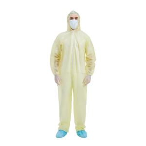 Quality Light Yellow PP PE Disposable Coveralls Type 5 &amp; 6 4 S/M/L/XL/XXL/XXXL/XXXXL wholesale