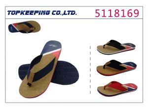 Quality Outdoor Beach Flat Male Flip Flop PU Print Sole wholesale