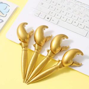 Quality Crab Pliers Shaped Mini Creative Ball Pen Golden Wooden Fish 0.7mm Ballpoint Pen wholesale