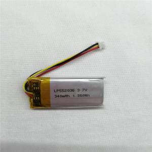 Quality Powerful and Durable Lithium Polymer Battery LP552036 3.7V 340mAh wholesale