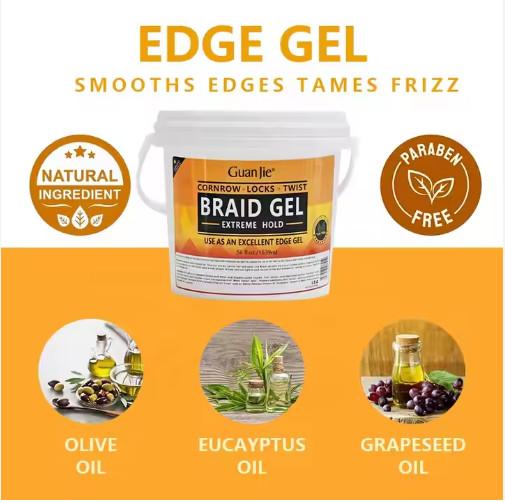 Professional Salon Fast Dry Braiding Gel Twists Braids Wave Edge Gel Extra Hold