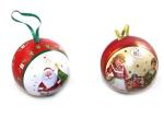 Metal Christmas Ball Ornament Gift Tin