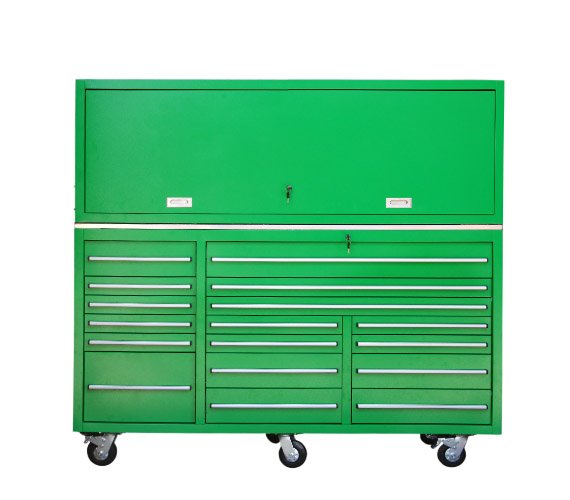 Red Car Repair Workshop Tool Cabinet with 17 Drawers and Heavy Duty Rolling Trolley
