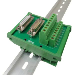 Quality DB15 D Sub 15 Pin Male Female Dual Connectors Terminal Block Wiring Breakout Board wholesale
