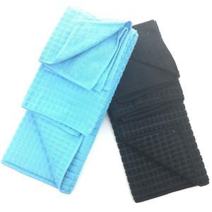 Quality 3PK Assorted Blue Microfiber Dish Drying Mat 100%polyester wholesale