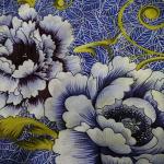 printable Blue 32KG/Roll Polyester Mattress Fabric Flame Resistant