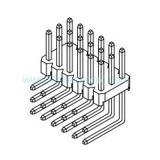 Quality 2.54mm triple row right angle pin header wholesale