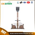 wooden street lamp outdoor fitness bike