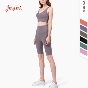 Quality Thin Strap Sexy Backless Sports Bra 2 Piece Yoga Set Super High Waist Workout Shorts wholesale