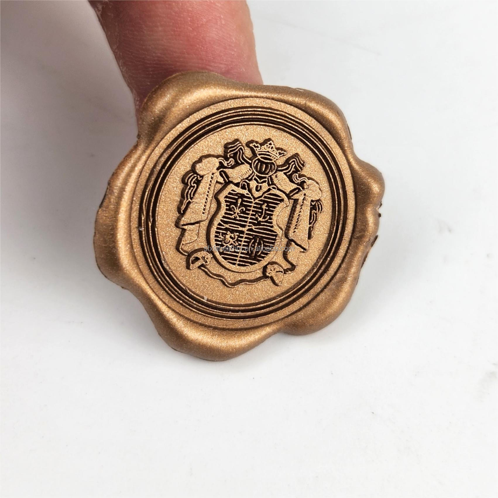 Gold Logo Epoxy Stickers Sealing Wax Seal Stickers For Envelopes