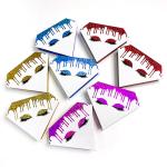 OEM Magnetic Triangle Shape Lash Packaging Box Glitter Cardboard