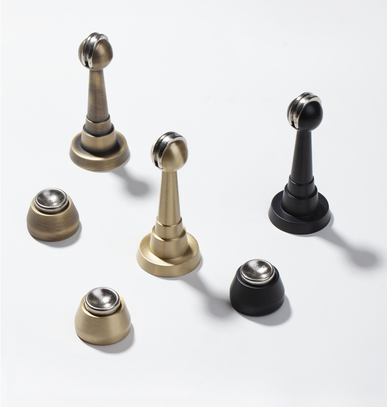 Non Perforated Brass Door Stops Anti Collision Bathroom Door Stopper Gate Resistor