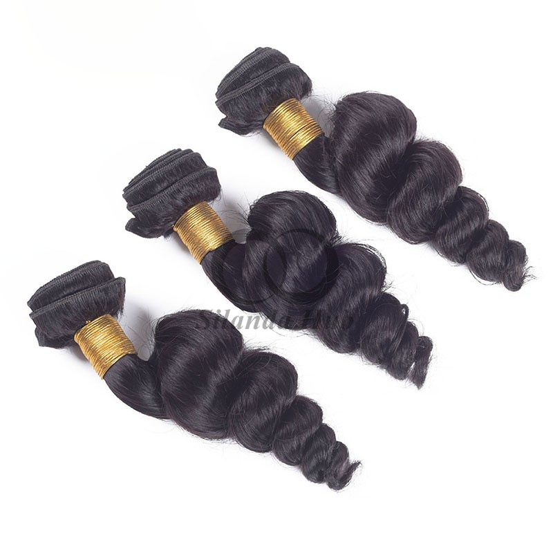 Natural Black Loose Wave Remy Human Hair Bundles Sew In Weave Bundles Brazilian Bundle Deals